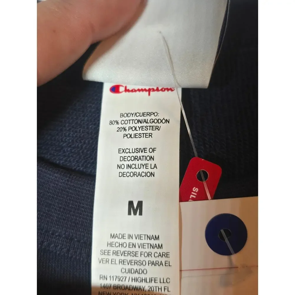 Champion Cropped Crewneck Sweatshirt Embroidered Script Logo - Picture 4 of 4